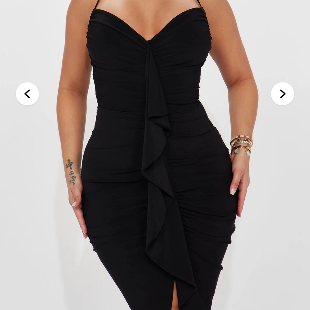 Fashion Nova Black Midi Dress